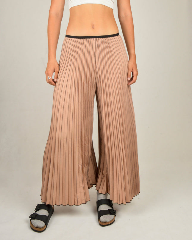 Plisserede Bukser - Beige Farve for Komfort