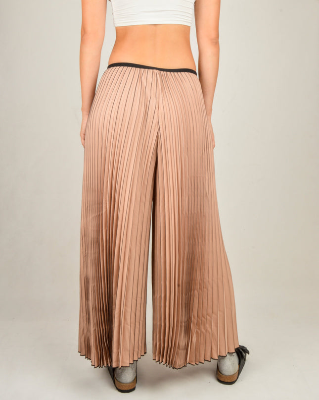 Plisserede Bukser - Beige Farve for Komfort
