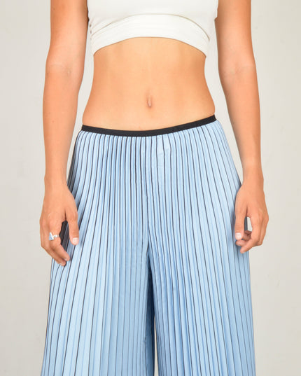 Blue Pleated Trousers