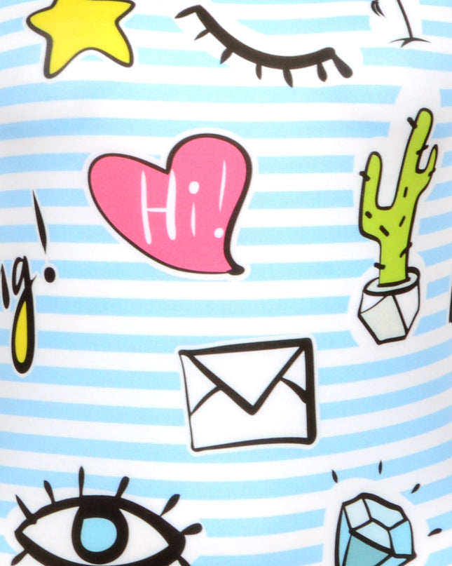 Divertido vestido de baño de verano con símbolos icónicos