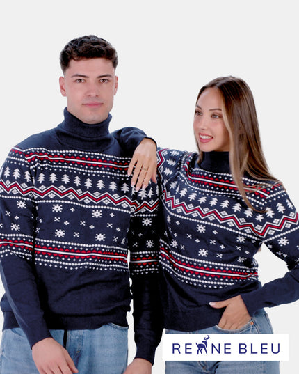 Suéter navideño para parejas Frosted Pearl en algodón orgánico