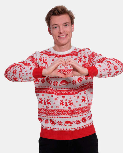 Red and White Striped Christmas Sweater
