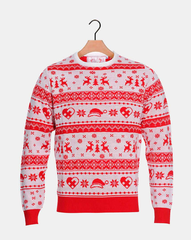 Red and White Striped Christmas Sweater