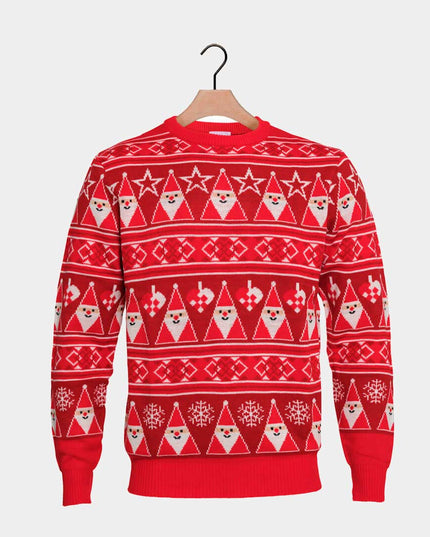 Red Striped Christmas Sweater with Santa