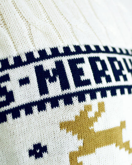 Jersey Blanco Chic de Navidad con Reno 2023