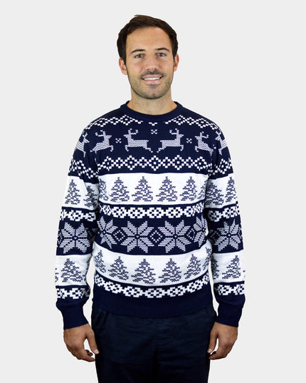 Men's Blue North Pole Christmas Sweater