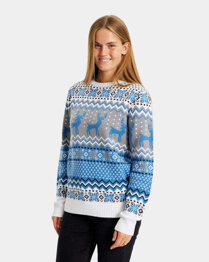 Marius chic juletrøje til par i hvid, grå og blå