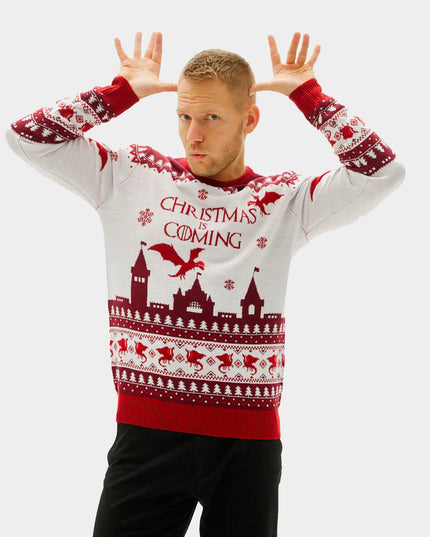 Julesweater til mænd med "Julen er på vej"