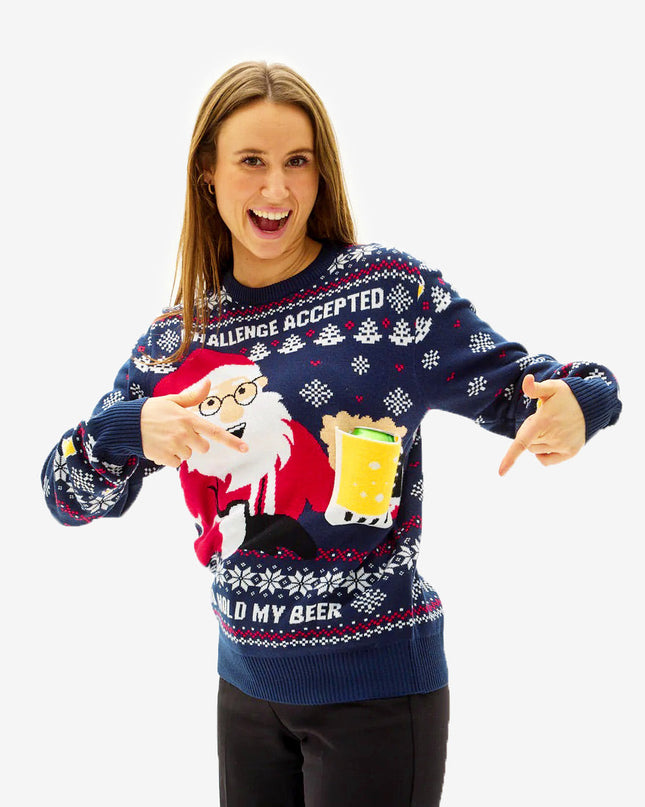 3D Beer Pocket Christmas Sweater for Couples