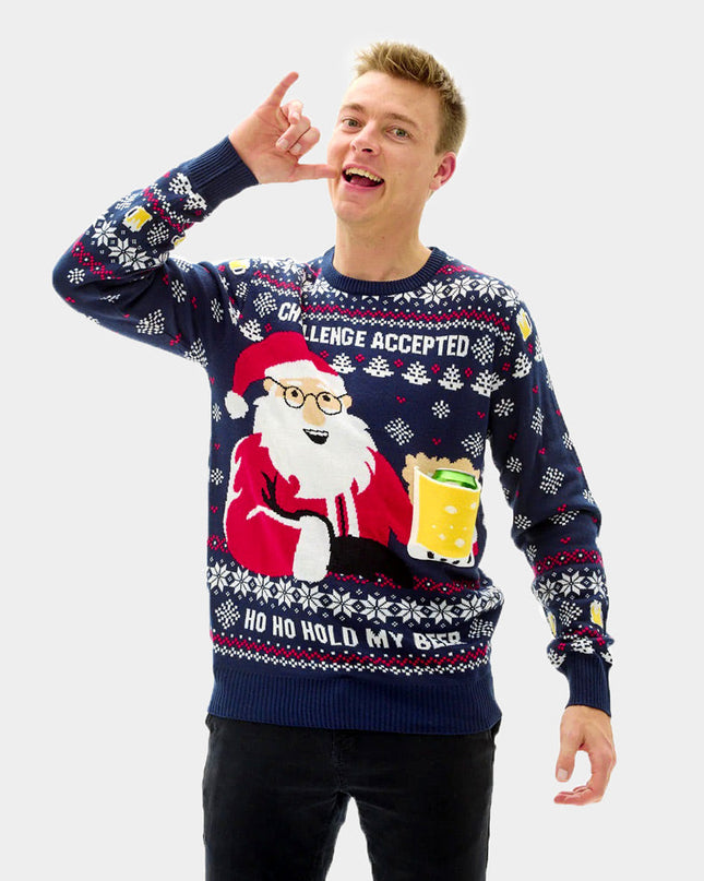 3D Beer Pocket Christmas Sweater for Couples