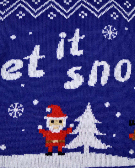 Blue "Let it Snow" Couple Christmas Sweater