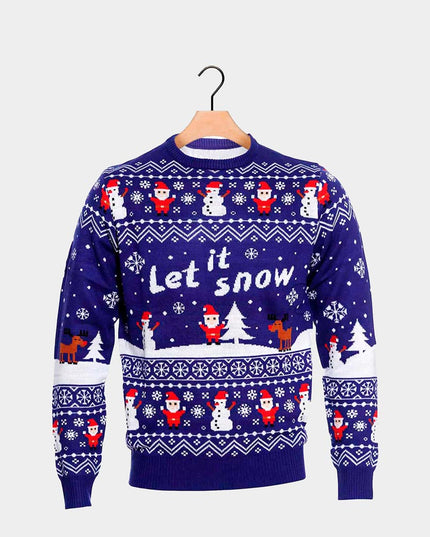 Blue "Let it Snow" Couple Christmas Sweater