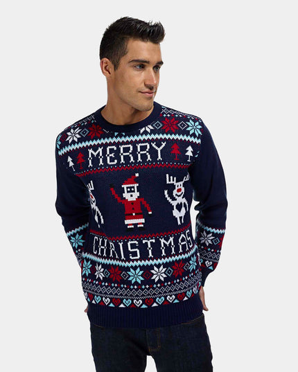 Women's Navy Blue Merry Christmas Sweater