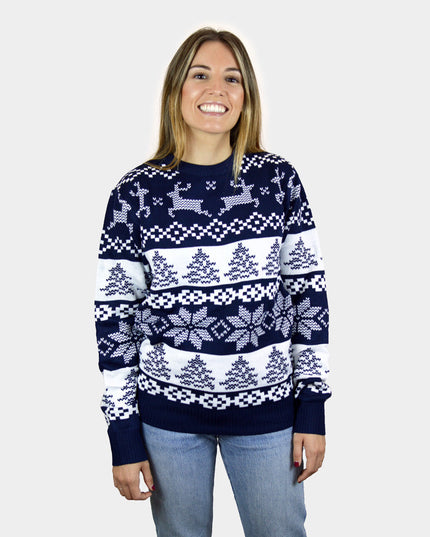 Blue North Pole Couples Christmas Sweater