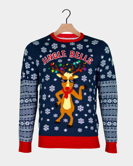 LED-lysende Jingle Bells Par Juletrøje