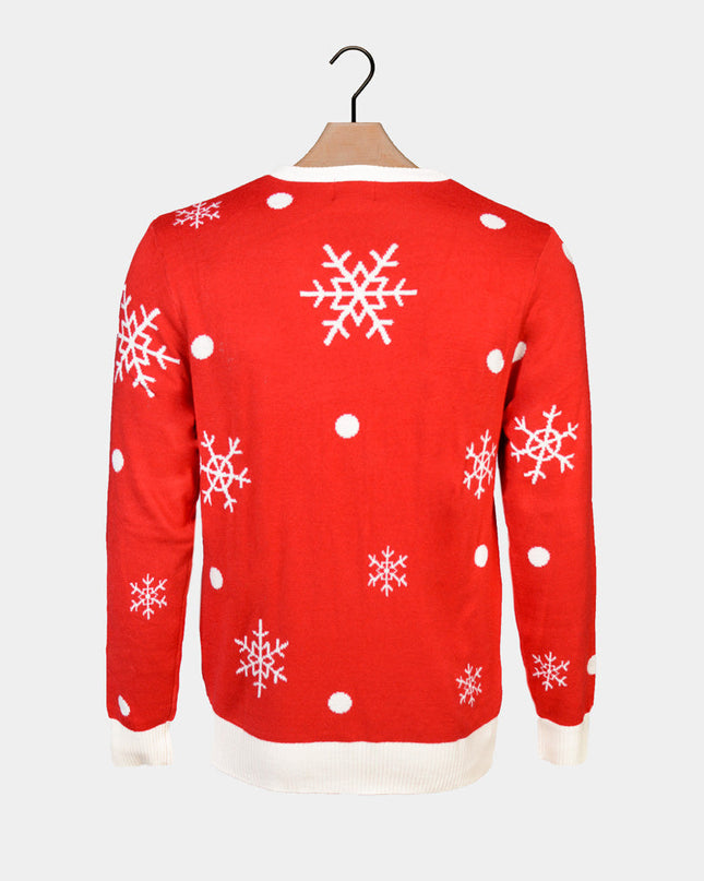 Lysende LED Skinnende Rensdyr Par Christmas Sweater med Glitter