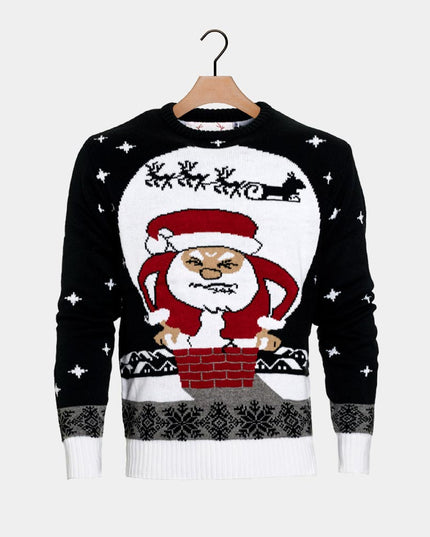 Santa Stuck in Chimney Christmas Sweater