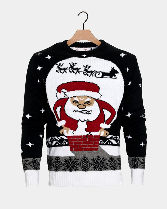 Santa Stuck in Chimney Christmas Sweater