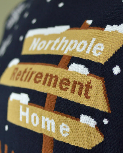 Couples Christmas Sweater with Santa and Walker on Retirement Path | Outlet Sale