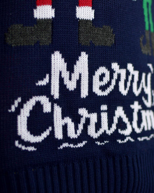 Suéter de Navidad Pareja Santa y Elfo