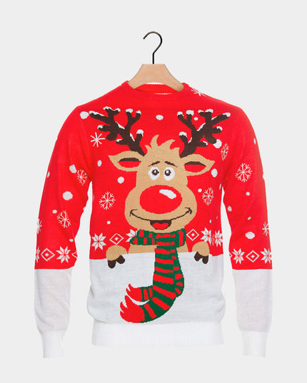 Reindeer Couples Christmas Sweater with Scarf