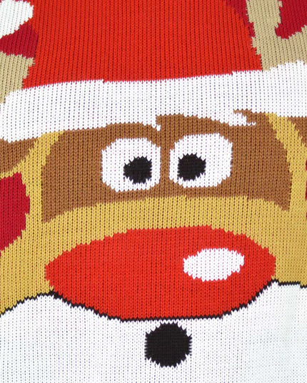 Red Christmas Sweater with Rudolph the Reindeer