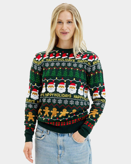 Grøn "Glædelig Jul" Julesweater til Par