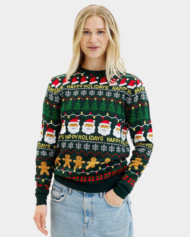 Grøn "Glædelig Jul" Julesweater til Par