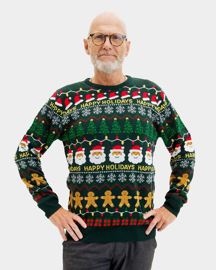 Grøn "Glædelig Jul" Julesweater til Par