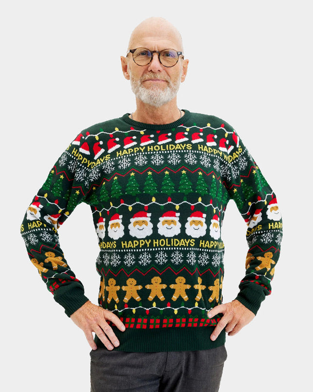 Grøn "Glædelig Jul" Julesweater til Par