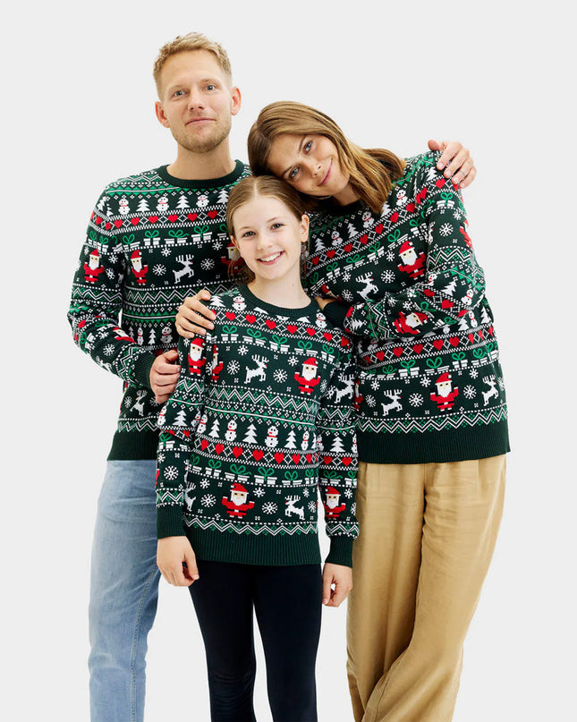 Økologisk Bomuld Glædelig Grøn Par Christmas Sweater