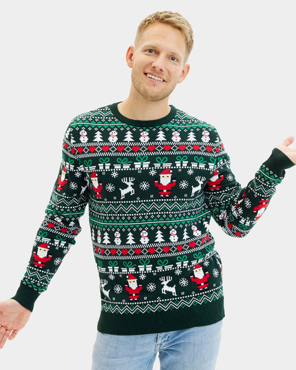 Økologisk Bomuld Glædelig Grøn Par Christmas Sweater
