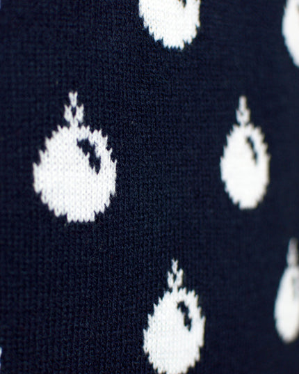 Børns julesweater Blå med Rensdyr og Sne