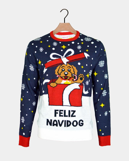 Jersey de Navidad para la familia con diseño de Feliz Navidog