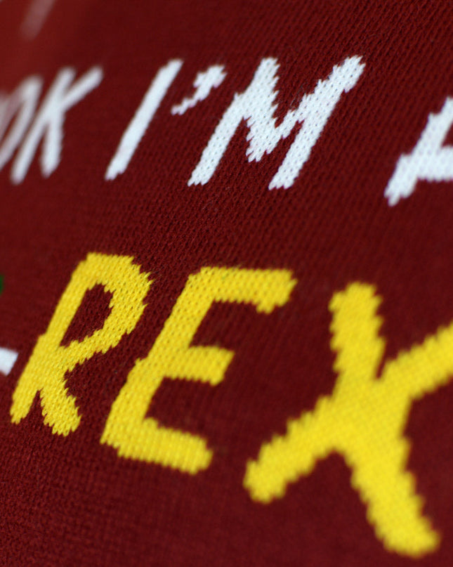 LED lysende julesweater med Tree-Rex til børn