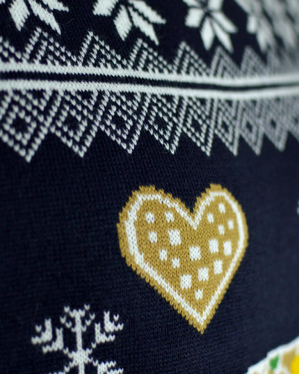 Børns julesweater LED lysende peberkagehus