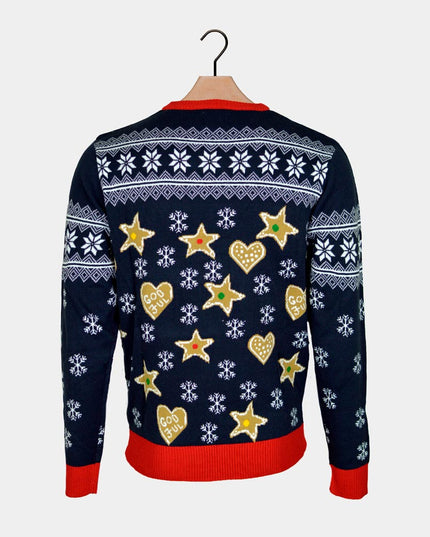Børns julesweater LED lysende peberkagehus