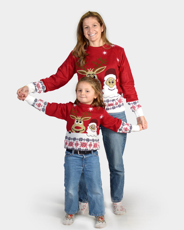Jersey Navideño de Reno Sonriente para Niños