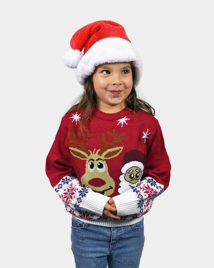 Jersey Navideño de Reno Sonriente para Niños