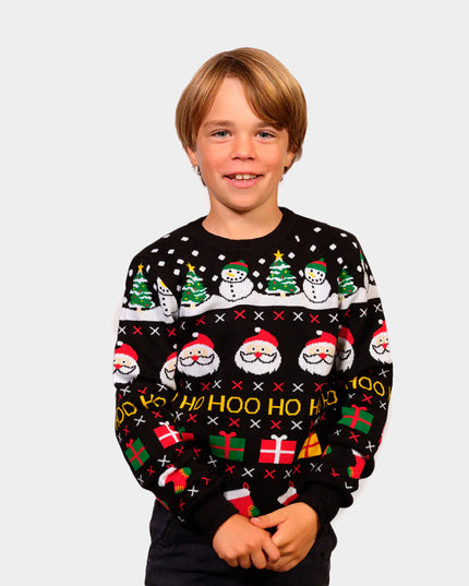 Kids Organic Cotton Christmas Sweater Santa, Gifts, Snowmen