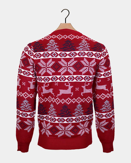 Børns julesweater rød med polare stjerner design