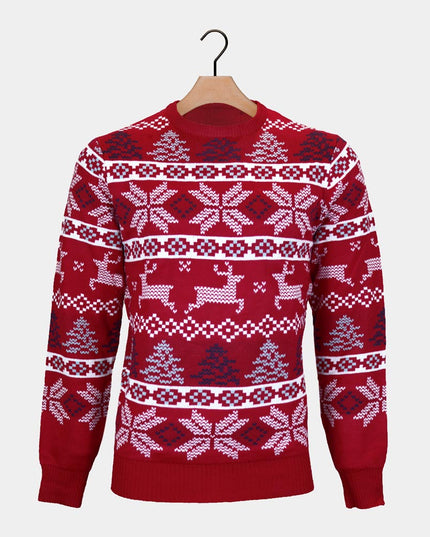 Børns julesweater rød med polare stjerner design