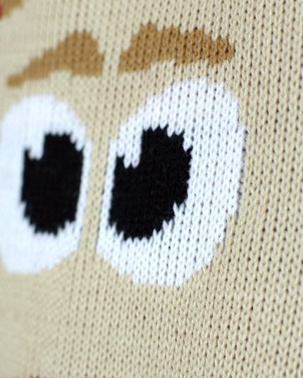 Rød juletrøje til børn med rensdyr og sne