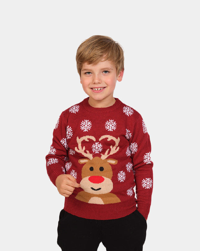 Julesweater til børn med Rudolph den Røde-Næse Reindeer