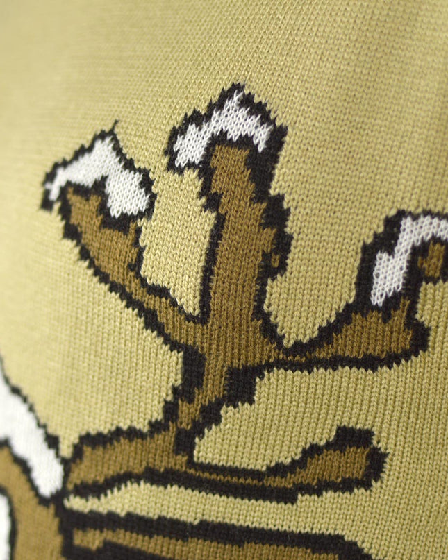 Beige Christmas Sweater with Smiling Reindeer | Outlet Sale