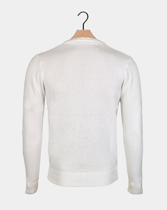 Family Christmas Sweater White with 3D Reindeer