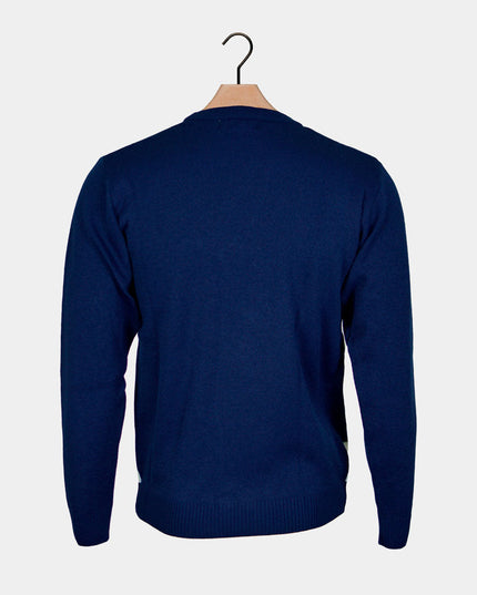 Navy Blue Christmas Sweater for Men with Penguin