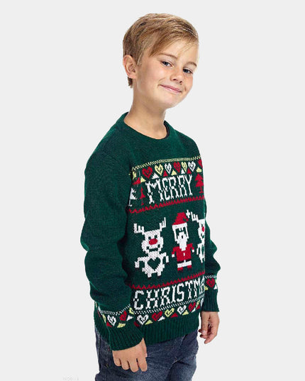 Juletrøje til Familie med Reindeer og Julemand Design