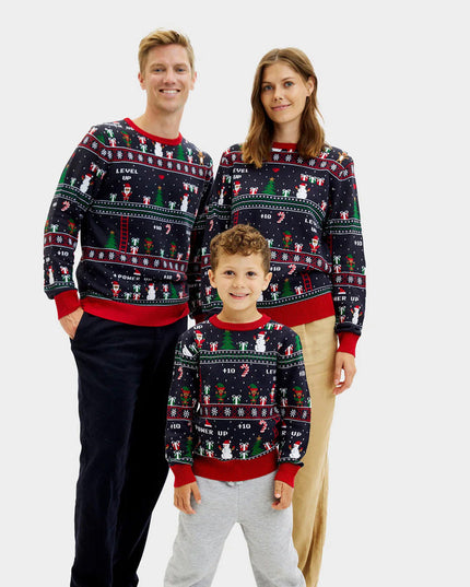 Retro Video Game Christmas Sweater for Family