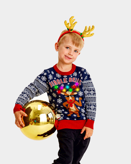 LED Christmas Sweater for Family with Jingle Bells Theme